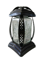 Znicz kapliczka z motywem drzewa czarny R-588L 26 cm