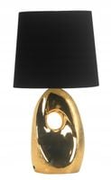 Lampa stołowa ceramiczna złota czarny abażur do salonu 43 cm Candellux