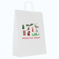 Torba świąteczna duża 32 x 12 x 41 cm Wesołych Świąt