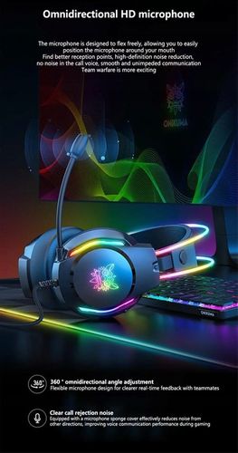 ONIKUMA X26 Słuchawki Nauszne Gamingowe Przewodowe z Mikrofonem do PC RGB na Arena.pl