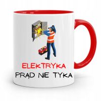 Kubek Czerwony Elektryka Elektryka Prad Nie Tyka Z Nadrukiem Ze Zdjęciem