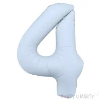 Balon Foliowy 4Cyfra - Mglisty Niebieski Akcent Urodzinowej Radości 86 cm