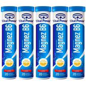 Krüger Suplement diety magnez + B6 smak cytrynowy 80 g (20 sztuk) x 5 sztuk