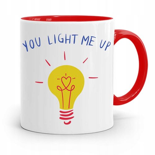 Kubek Czerwony Prezent Elektryka You Light Me Up Z Nadrukiem Ze Zdjęciem na Arena.pl