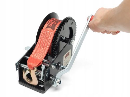 WYCIĄGARKA RĘCZNA KORBOWA PASOWA 1588kg WCIĄGARKA lebiodka przenośna DRAGON na Arena.pl