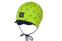 BROEL Sergio czapka dla chłopca wiązana z daszkiem limonka 46-48