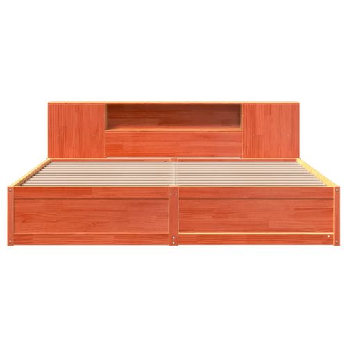 Łóżko bez materaca, woskowy brąz, 200x200 cm, drewno sosnowe na Arena.pl