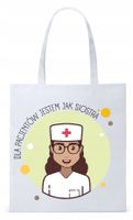 Dla Pielęgniarki Prezent Torba Eco Biała Shopper Z Nadrukiem Ze Zdjęciem