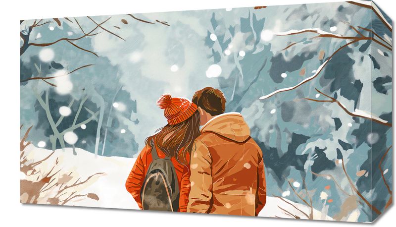 Obraz 50x30cm Razem w Śniegu zdjęcie 1