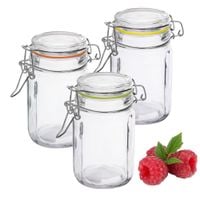 Pojemnik szklany hermetyczny słoik ośmiokątny 260 ml metalowa klamra klips