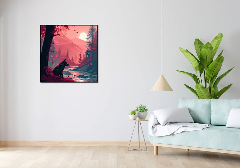 Plakat 80x80cm Wilk Przy Brzegu Lasu zdjęcie 4