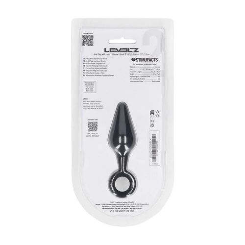 Silicone Anal Plug With Loop - S - Black na Arena.pl