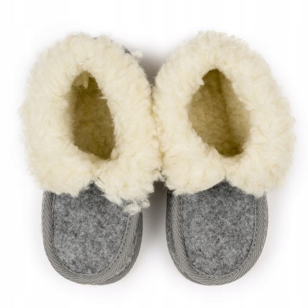 Ciepłe Bambosze Dziecięce Wsuwane Kapcie Filcowe zdjęcie 7