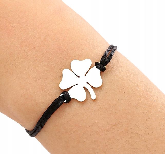 Srebrna Bransoletka Na Rzemyku Stal Chirurgiczna Posrebrzana 18K zdjęcie 4