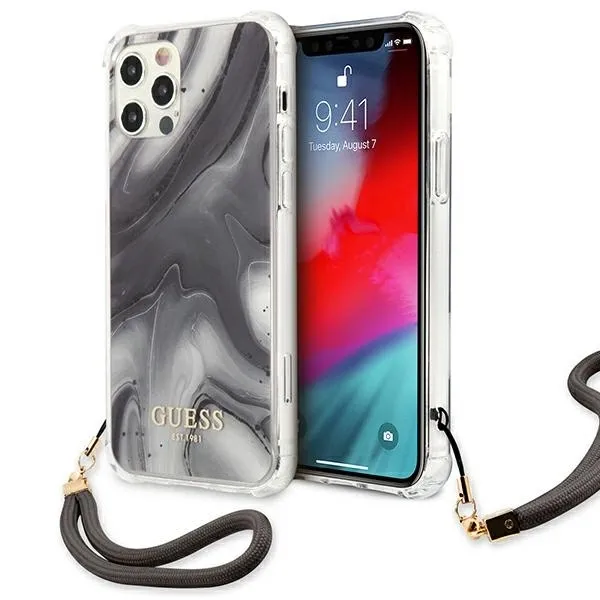 Etui Guess Marble Collection na iPhone 12 Pro Max - szare zdjęcie 1
