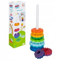Zakręcona Wieża Do Układania Tęczowa FANCY BABY Spirala Piramida dla Dzieci