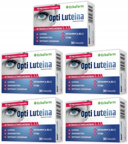 OptiLuteina + Zeaksantyna + Borówka Wsparcie Wzroku 30 Kapsułek na Arena.pl
