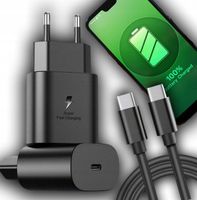 SZYBKA ŁADOWARKA DO TELEFONU SAMSUNG KOSTKA 25W MOCNA + KABEL USB TYP C 1M