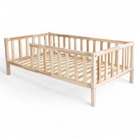 ŁÓŻKO DZIECIĘCE CLASSIC 160x90 DREWNIANE BARIERKA OCHRONNA + STELAŻ SOSNA