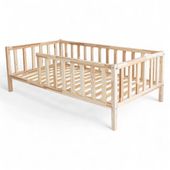 ŁÓŻKO DZIECIĘCE CLASSIC 160x90 DREWNIANE BARIERKA OCHRONNA + STELAŻ SOSNA