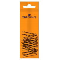 TOP CHOICE Szpilki, kokówki fryzjerskie do włosów czarne, falowane, 50 mm, 20 sztuk