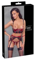cottelli bondage zestaw 3-częściowy xl z mankietami i pasem do pończoch