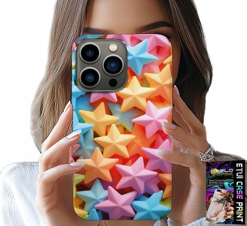 ETUI DO IPHONE 16 PRO MAX - KOLOROWE GWIAZDKI GWIAZDA FUTERAŁ +FOLIA na Arena.pl