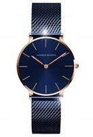 ELEGANCKI ZEGAREK DAMSKI BRANSOLETA MESH GRANATOWY