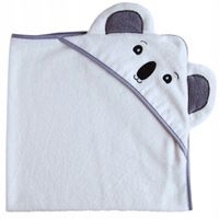 Ręcznik Kąpielowy Dla Dzieci Z Kapturem Koala 85 X 85 Cm Biały Atest