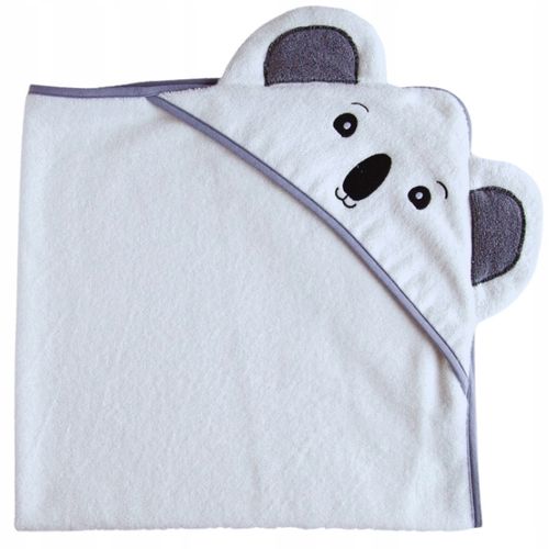 Ręcznik Kąpielowy Dla Dzieci Z Kapturem Koala 85 X 85 Cm Biały Atest na Arena.pl