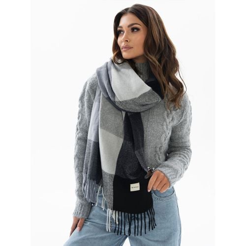 dwustronny szal damski z poliestru w dominującym czarnym kolorze na Arena.pl