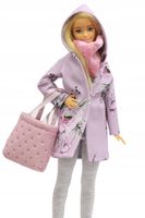 UBRANKA DLA LALKI zestaw ubranek płaszczyk torebka