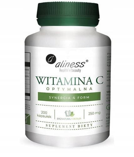 Aliness - Witamina C Optymalna 250 mg - 200 vege kapsułek na Arena.pl