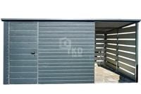 Schowek domek ogrodowy 2,5x2m + wiata 1,5m Drzwi Antracyt Dach spad TKD265