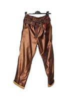 MOOJLI Spodnie ekoskórki złoty gold z paskiem