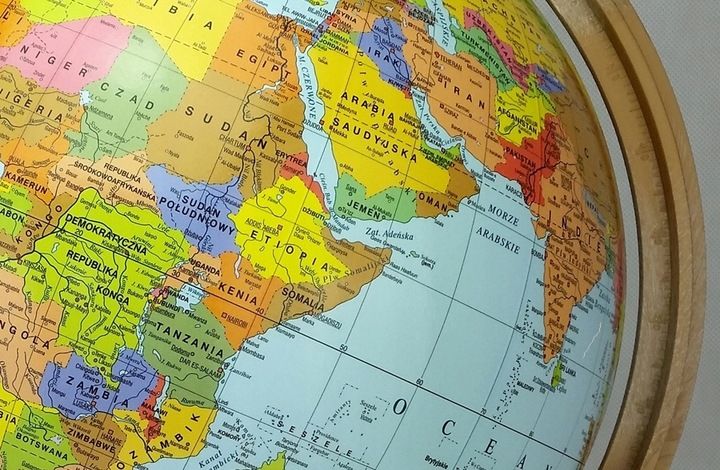 Globus 320mm POLITYCZNY + strefy czasowe + stopka DREWNO Zachem-Głowala zdjęcie 4