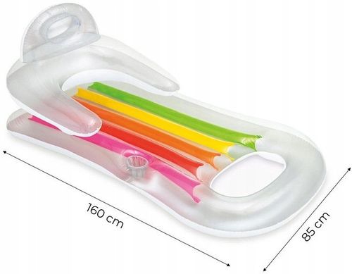 INTEX MATERAC DMUCHANY Z OPARCIEM NA BASEN WODY PLAŻOWY 160CM PRZEŹROCZYSTY na Arena.pl