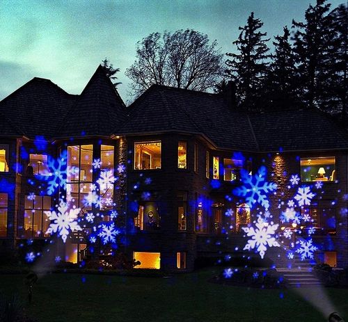 ŚWIĄTECZNY PROJEKTOR LED NA DOM ZEWNĄTRZ PŁATKI ŚNIEGU RZUTNIK NOWOŚĆ 2024 na Arena.pl