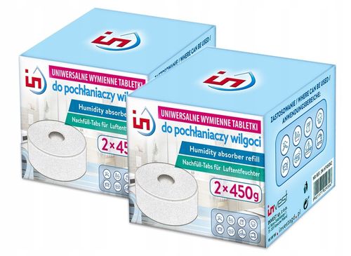 4X UNIWERSALNA TABLETKA INVEST DO POCHŁANIACZA WILGOCI ZAPAS 450G na Arena.pl