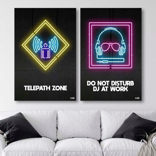 Obraz na płótnie – Canvas, Neony DJ 70x100 na Arena.pl