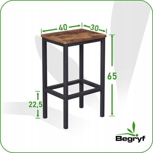 Hoker ciemny brąz taboret do kuchni barowy nowoczesny DO JADALNI LOFT na Arena.pl