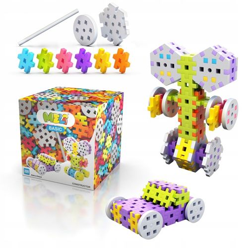 KLOCKI KONSTRUKCYJNE WAFLE MELI Basic Constructor 200 El MINI WAFFLE PUZZLE na Arena.pl