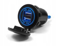 2 x Motocyklowe gniazdo USB 12V ładowarka 2xUSB LED