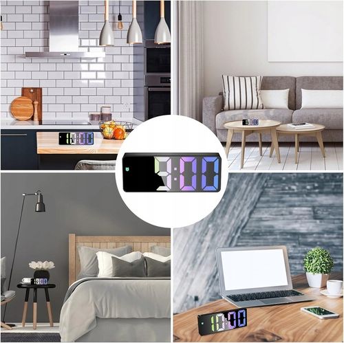 ZEGAR ZEGAREK ELEKTRONICZNY CYFROWY LCD PODŚWIETLANY TEMPERATURA na Arena.pl