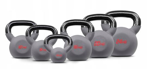 Kettlebell 8kg kettle odważnik żeliwny ciężarek do ćwiczeń crossfit mocne na Arena.pl