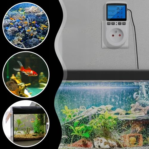 TERMOSTAT ELEKTRONICZNY REGULATOR TEMPERATURY GNIAZDO SIECI 230V max. 3680W na Arena.pl