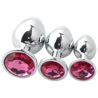 Korki Analne Zestaw 3 Sztuk z Kryształem Sex Gadżety Erotyczne dla Par