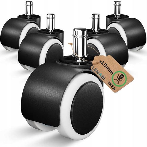 KÓŁKA DO FOTELA Obrotowego Krzesła Kauczukowe Gumowe 10mm dla IKEA na Arena.pl