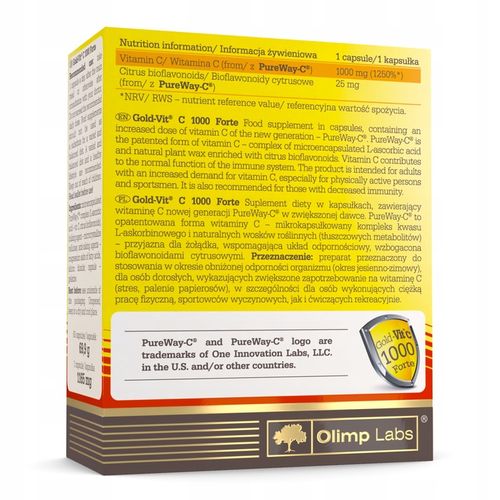 OLIMP GOLD-VIT C 1000 Forte 3x60kaps WITAMINA C ODPORNOŚĆ na Arena.pl