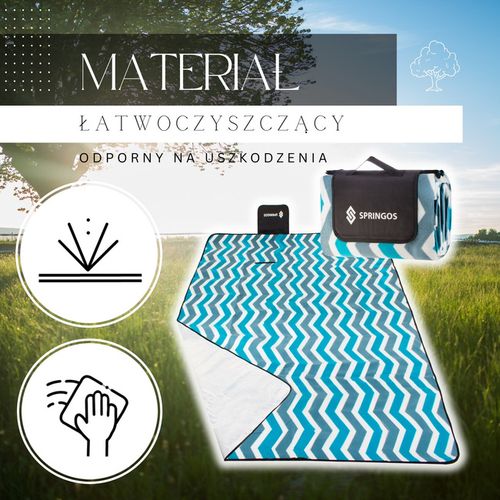 Koc piknikowy plażowy 220x180cm springos na Arena.pl